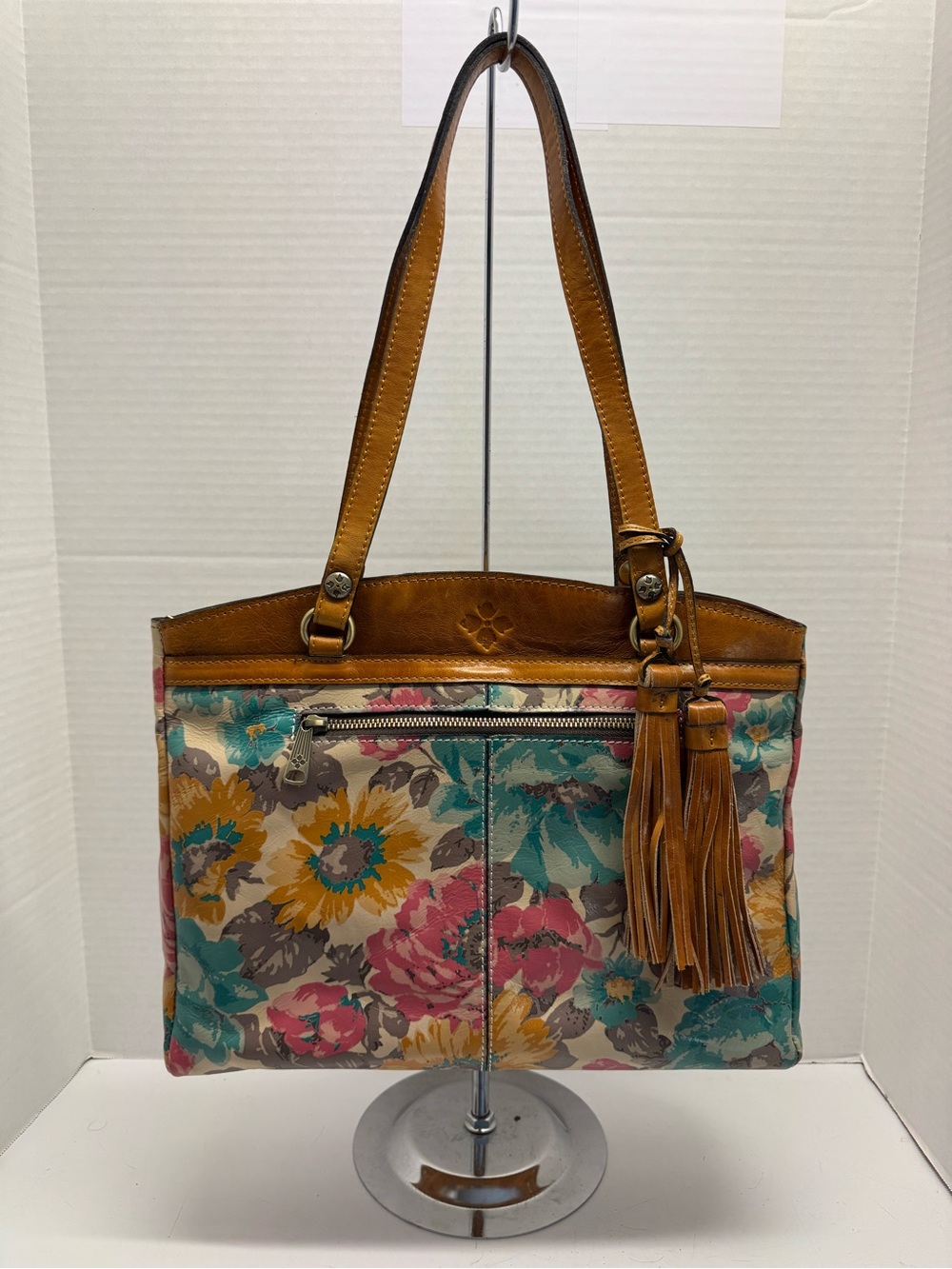 Patricia Nash Poppy Leather Top Zip Tote
